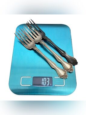 Westmorland • 3pc Sterling Silver Salad Forks ‘George & Martha’ 6” Inches 103g